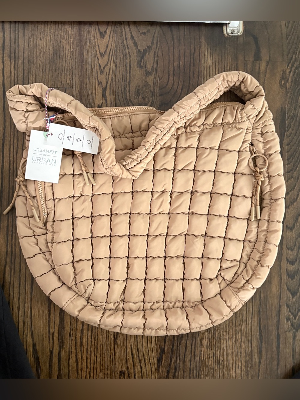 Urbanfit by Urban Expressions! Quilted Tan Crossbody Bag